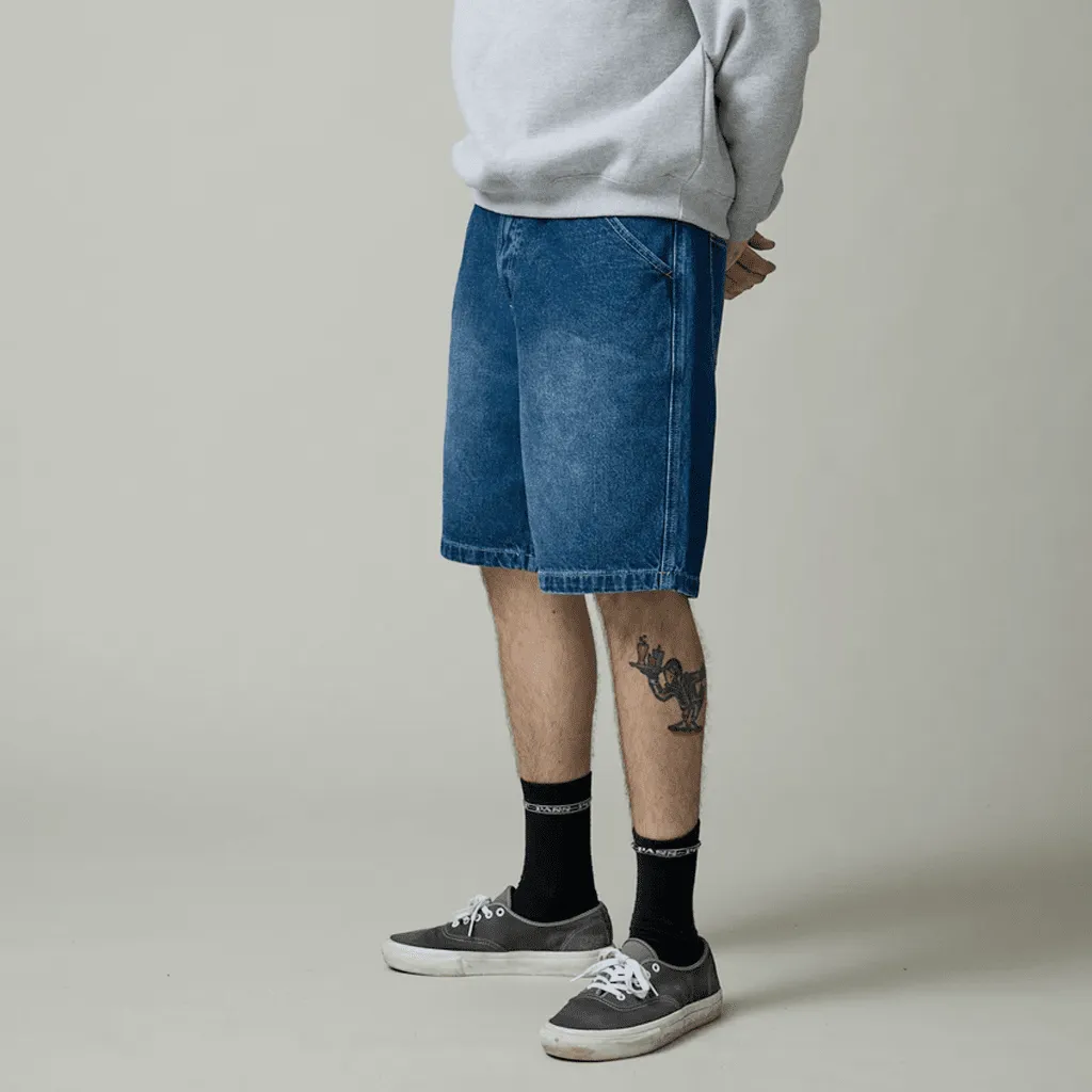 Workers club jean shorts - Faded wash dark indigo