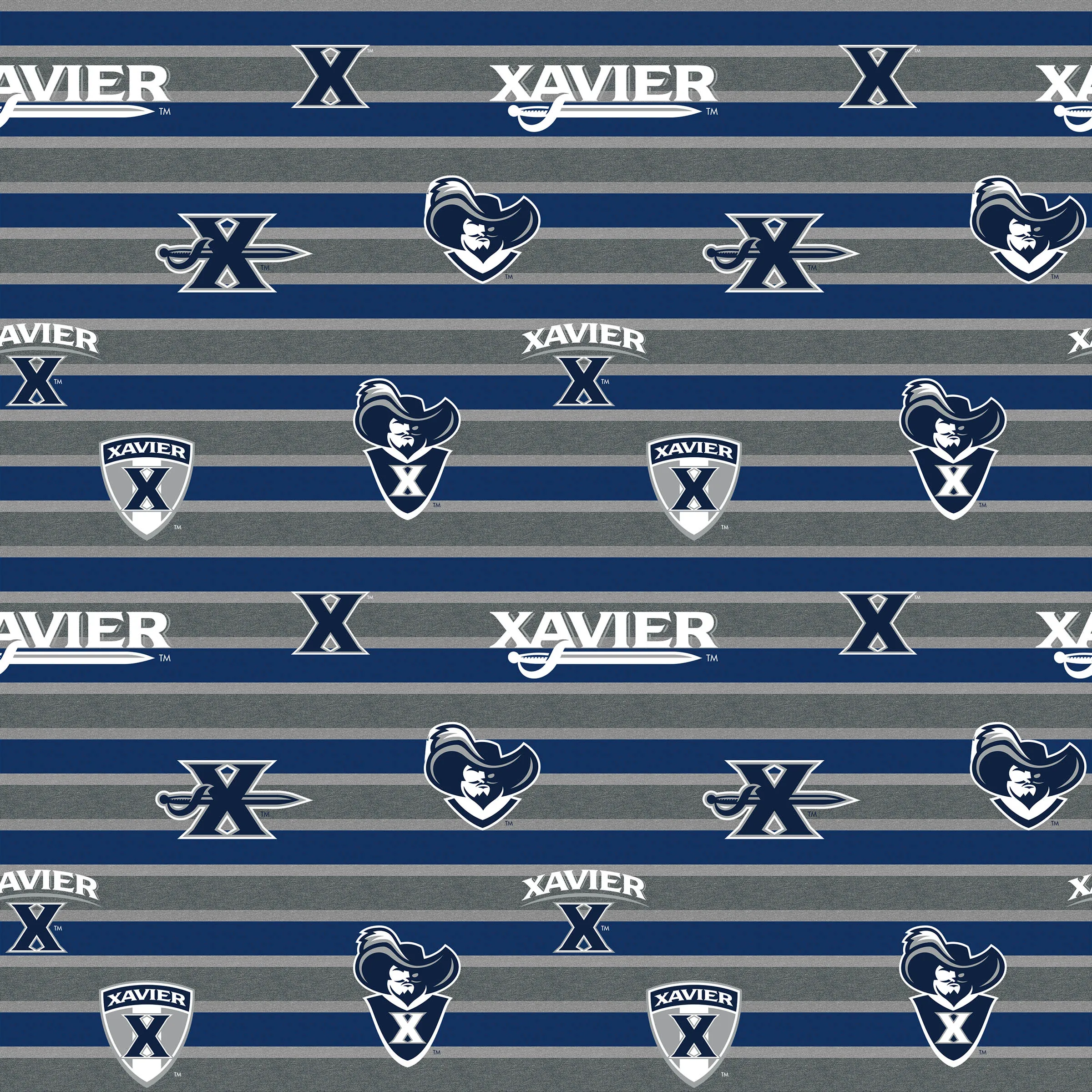XAVIER UNIVERSITY-Polo Stripe-100% Cotton-XAV1133