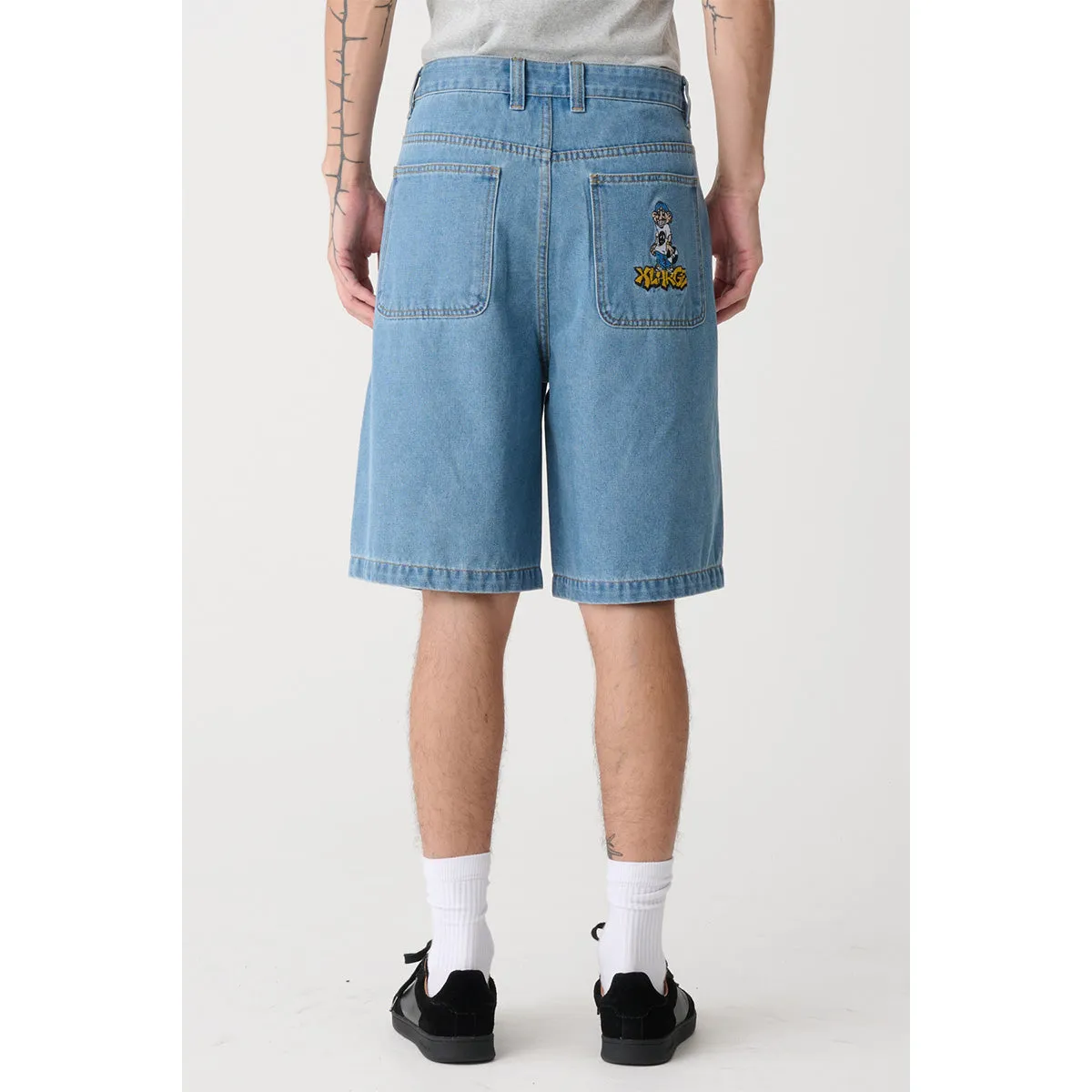 XLarge - Peace Man Bull Denim Shorts Mid Blue Denim
