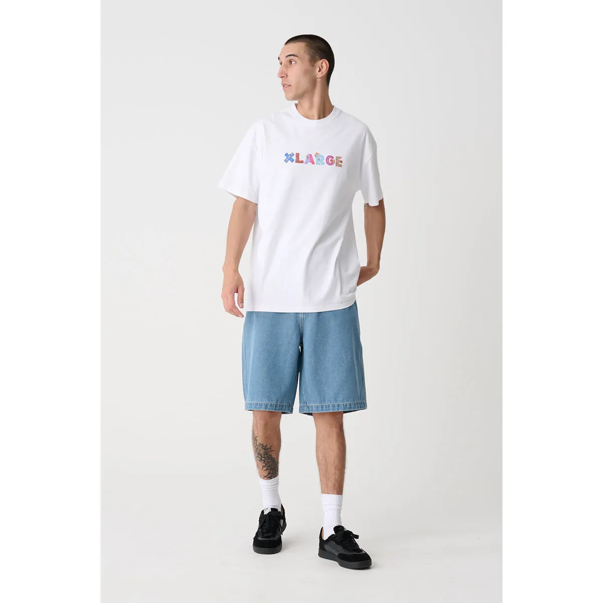 XLarge - Peace Man Bull Denim Shorts Mid Blue Denim