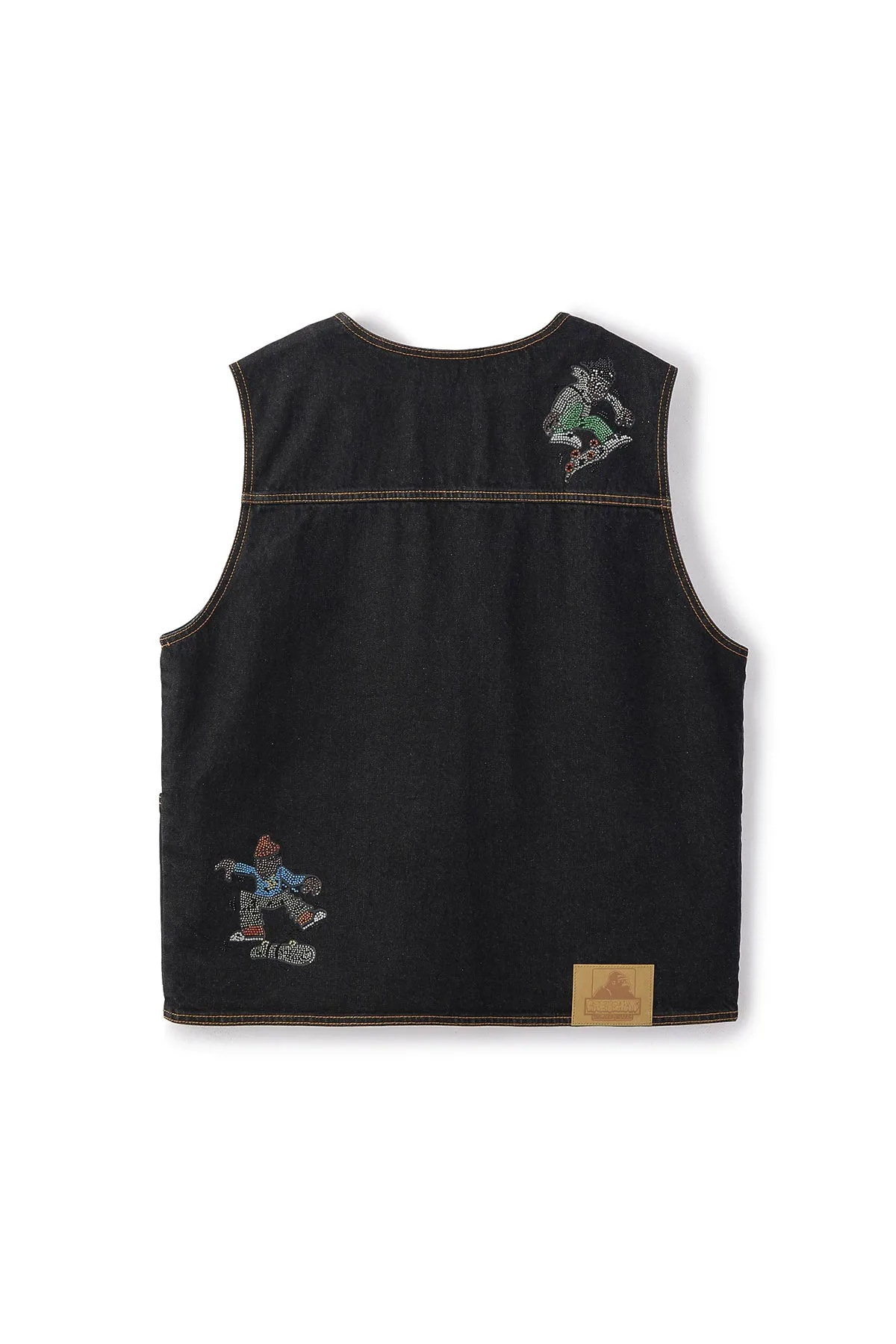 XLARGE x CSC DENIM VEST - BLACK