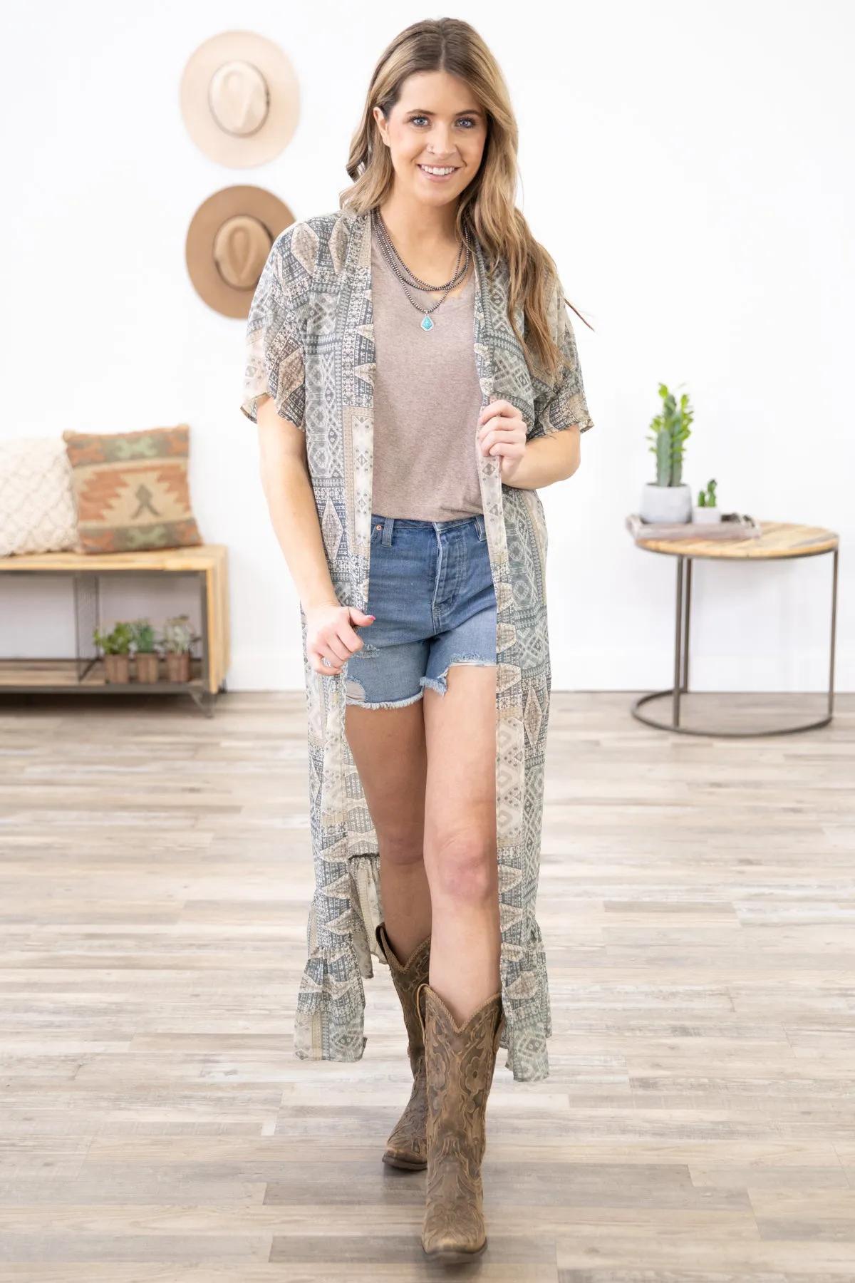 YMI Medium Wash Mom Shorts with Frayed Hem