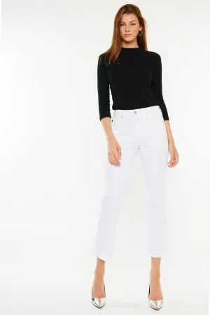 Zahra High Rise Cropped Straight Leg Jeans