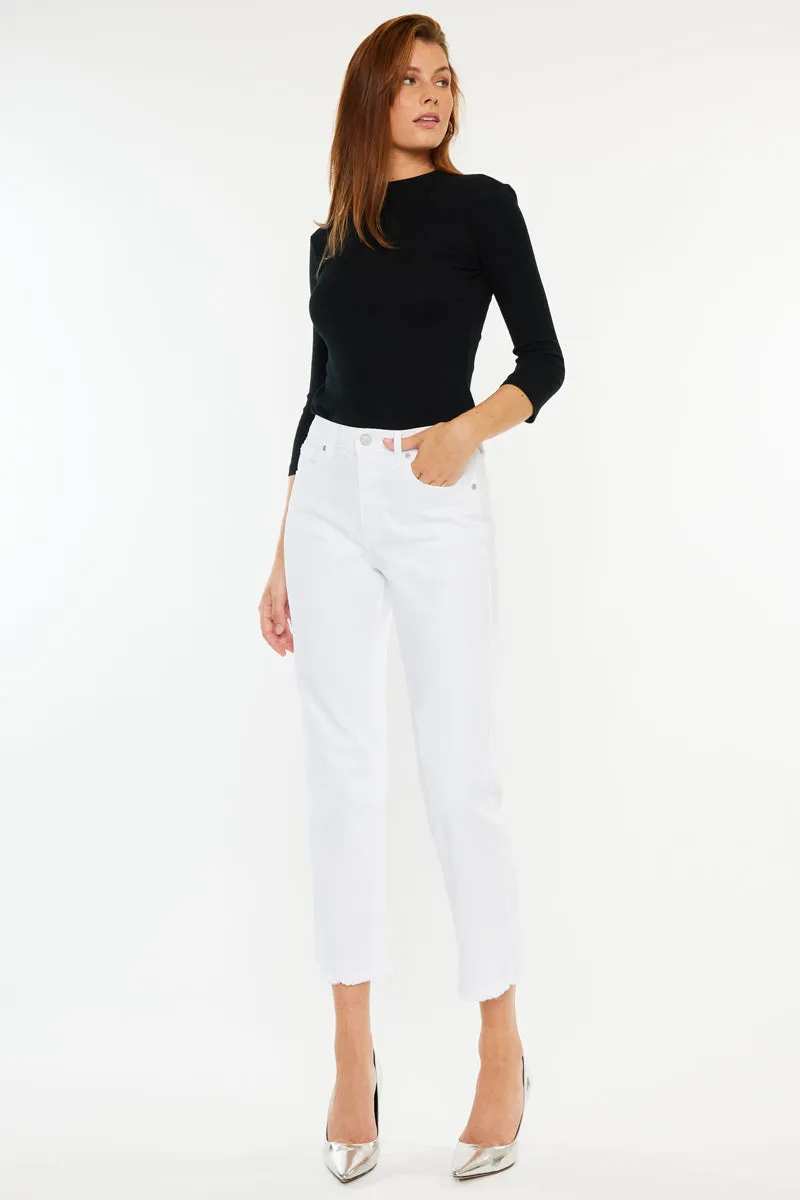 Zahra High Rise Cropped Straight Leg Jeans