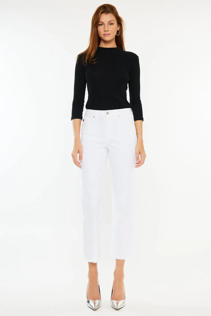 Zahra High Rise Cropped Straight Leg Jeans