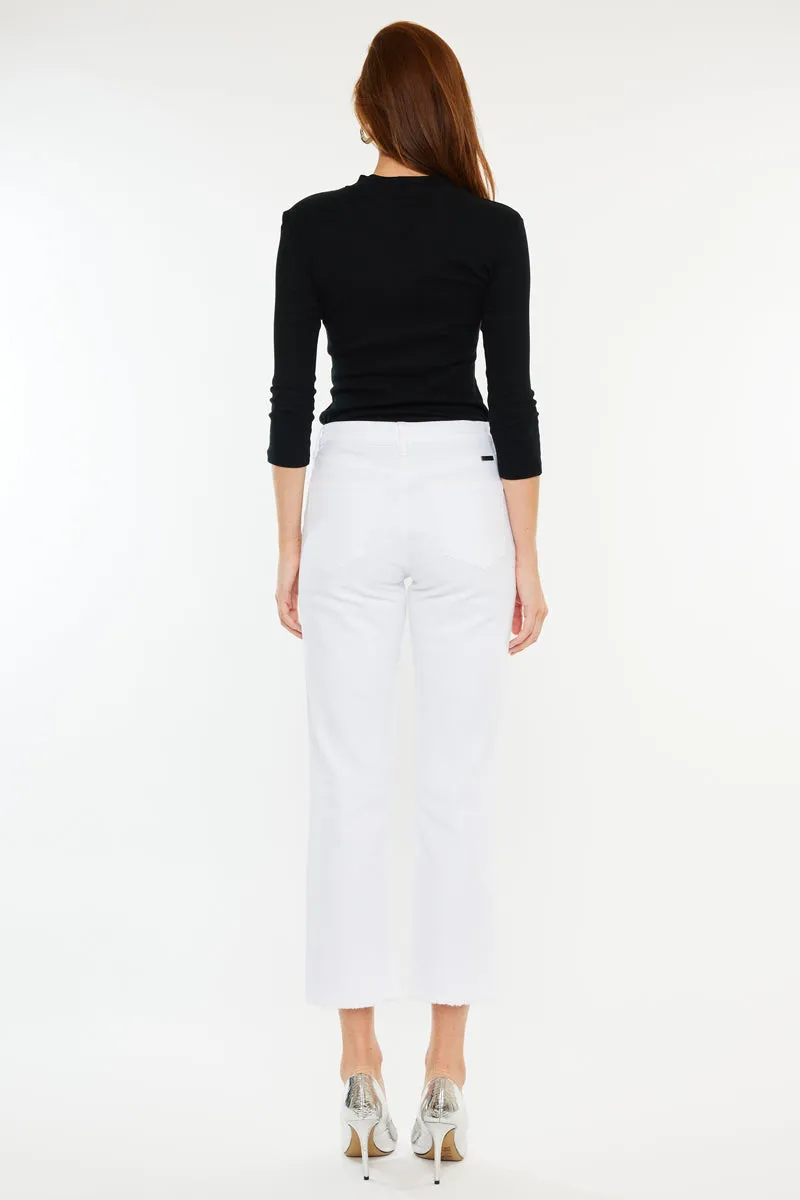 Zahra High Rise Cropped Straight Leg Jeans