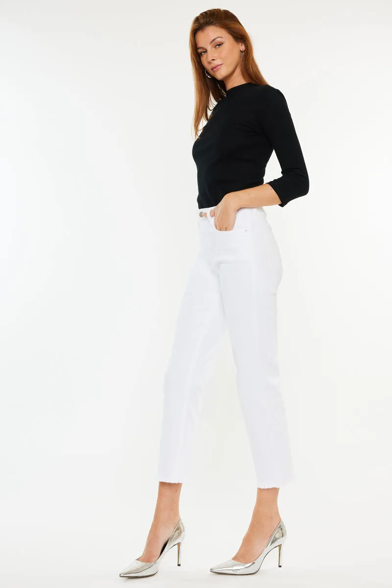 Zahra High Rise Cropped Straight Leg Jeans