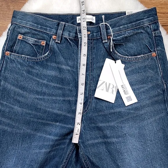Zara High Rise Straight Leg Jean