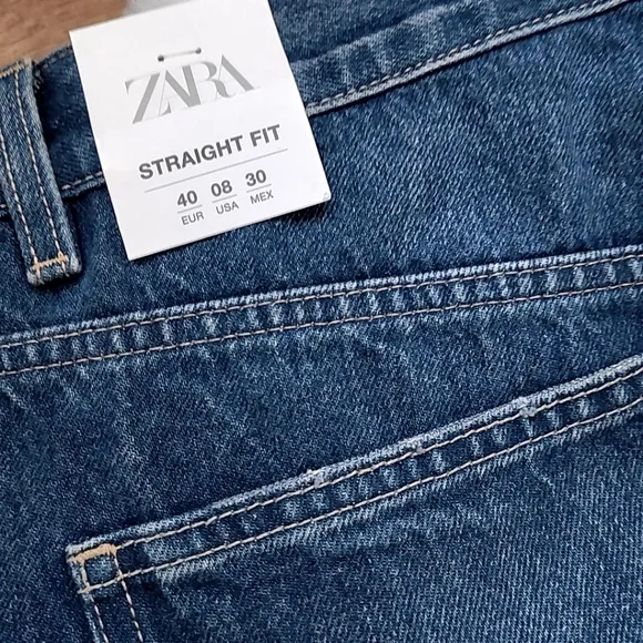 Zara High Rise Straight Leg Jean