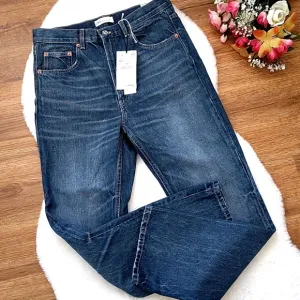 Zara High Rise Straight Leg Jean