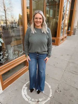 Zen Long Sleeve Raglan Top-Jade